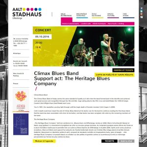 Poster for a Climax Blues Band gig at the Aalt Stadhaus in Differdange