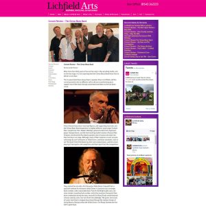 Screen capture of concert review of Climax Blues Band at the 2014 Lichfield Arts Festival