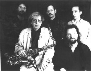 Old photo from 1989 of Climax Blues Band with Colin Cooper on sax