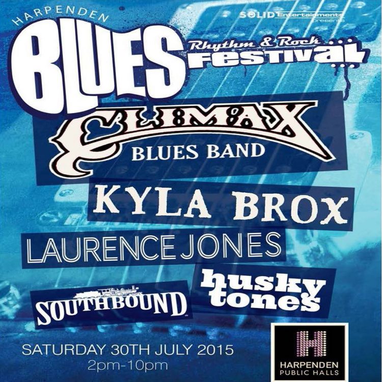 Poster for Harpenden Blues Festival with Climax Blues Band July 30, 2016
