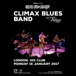 Poster for Climax Blues Band gig at the London 100 Club January 16, 2017