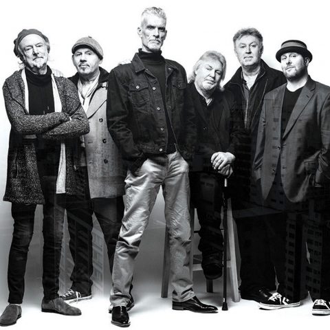 Climax Blues Band black and white photo of all six members
