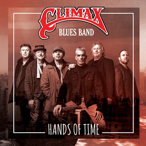 Front cover of Hands of Time album with all six band members of Cliamx Blues Band