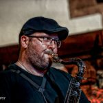 Chris Aldridge on sax with Climax Blues Band live at Lichfield Guild Hall September 2021