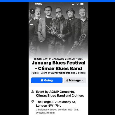 CBB at The Forge, London for the January Blues Festival 2024