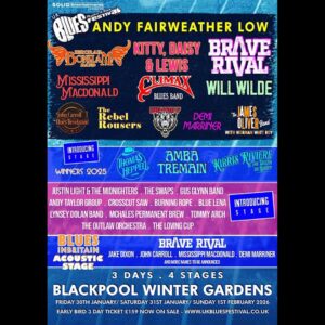 Climax Blues Band at the UK Blues Rhythm Rock Festival, Blackpool Winter Gardens 2026 with headliner Andy Fairweather Low